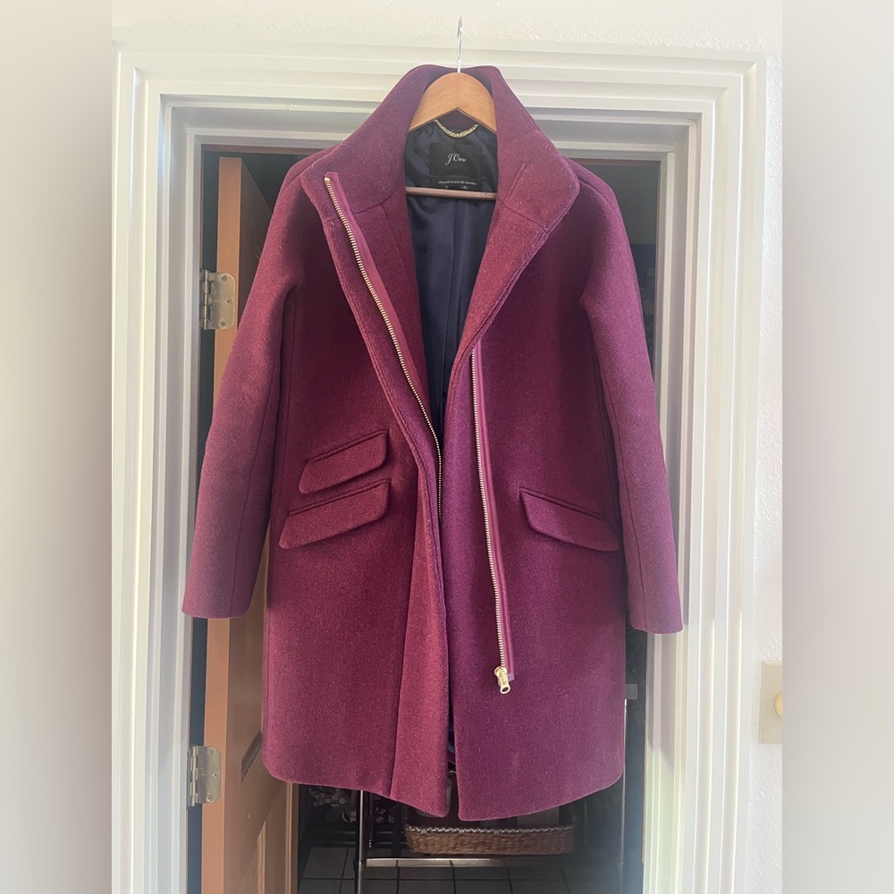 J. Crew Deep Burgundy Trench Coat